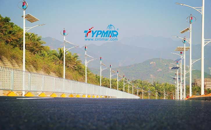 深圳大鵬鵬飛路風光互補路燈工程 磁懸浮風力發(fā)電機